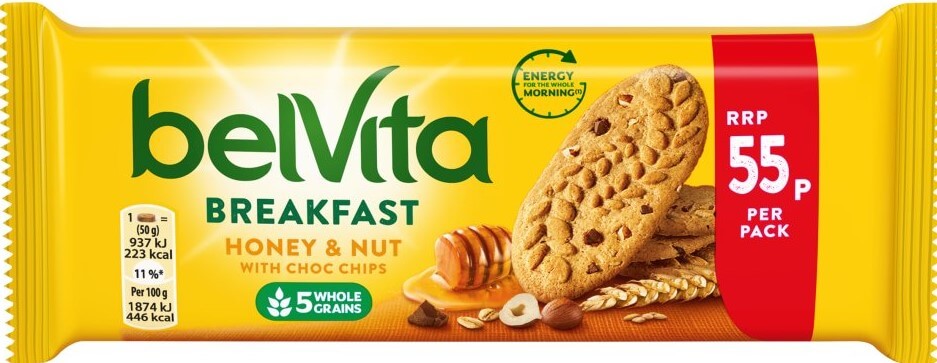 Belvita Breakfast Biscuits Honey and Nuts 55p 50g