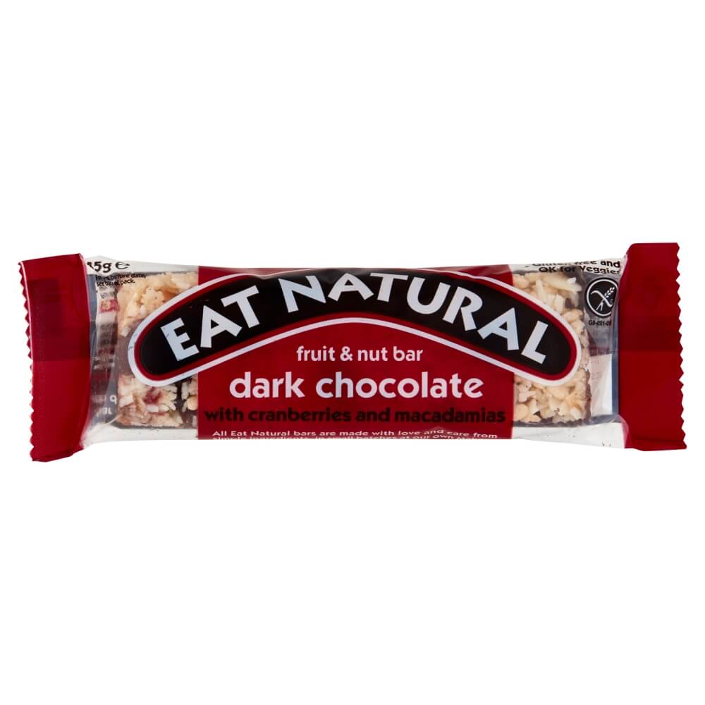 Eat Natural Fruit & Nut Bar Dark Chocolate with Cranberries and Macadamias 45g