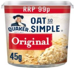 Quaker Oat So Simple pot original 99p