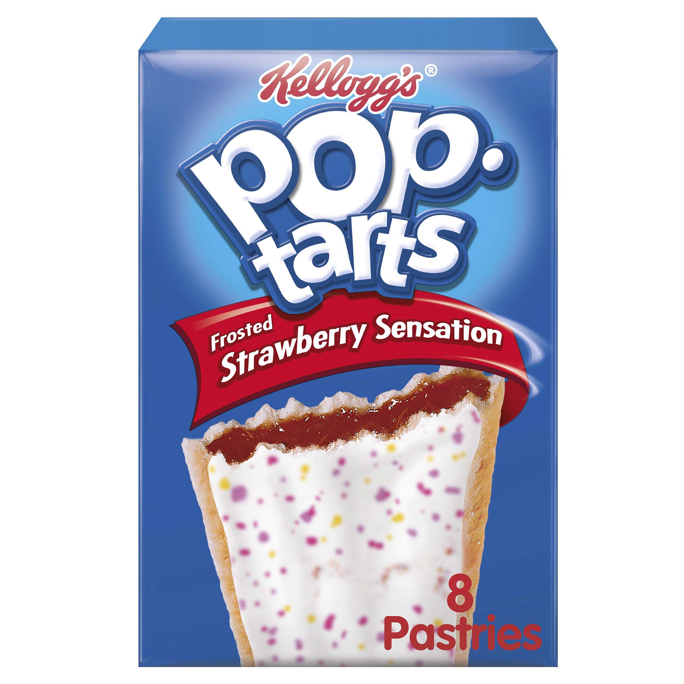 Kellogg's Pop-Tarts Strawberry Sensation Pastry Snacks 8x48g