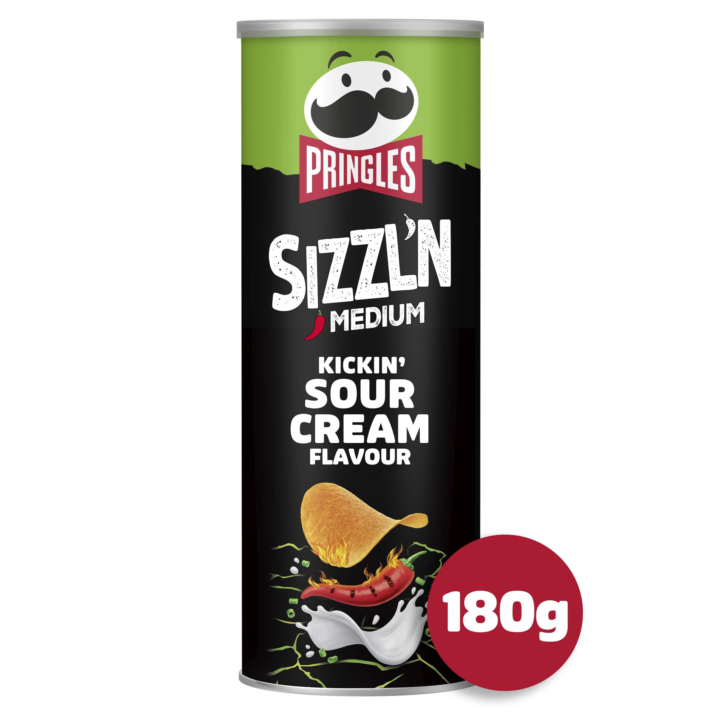 Pringles Sizzl'N Kickin' Sour Cream Sharing Crisps 180g