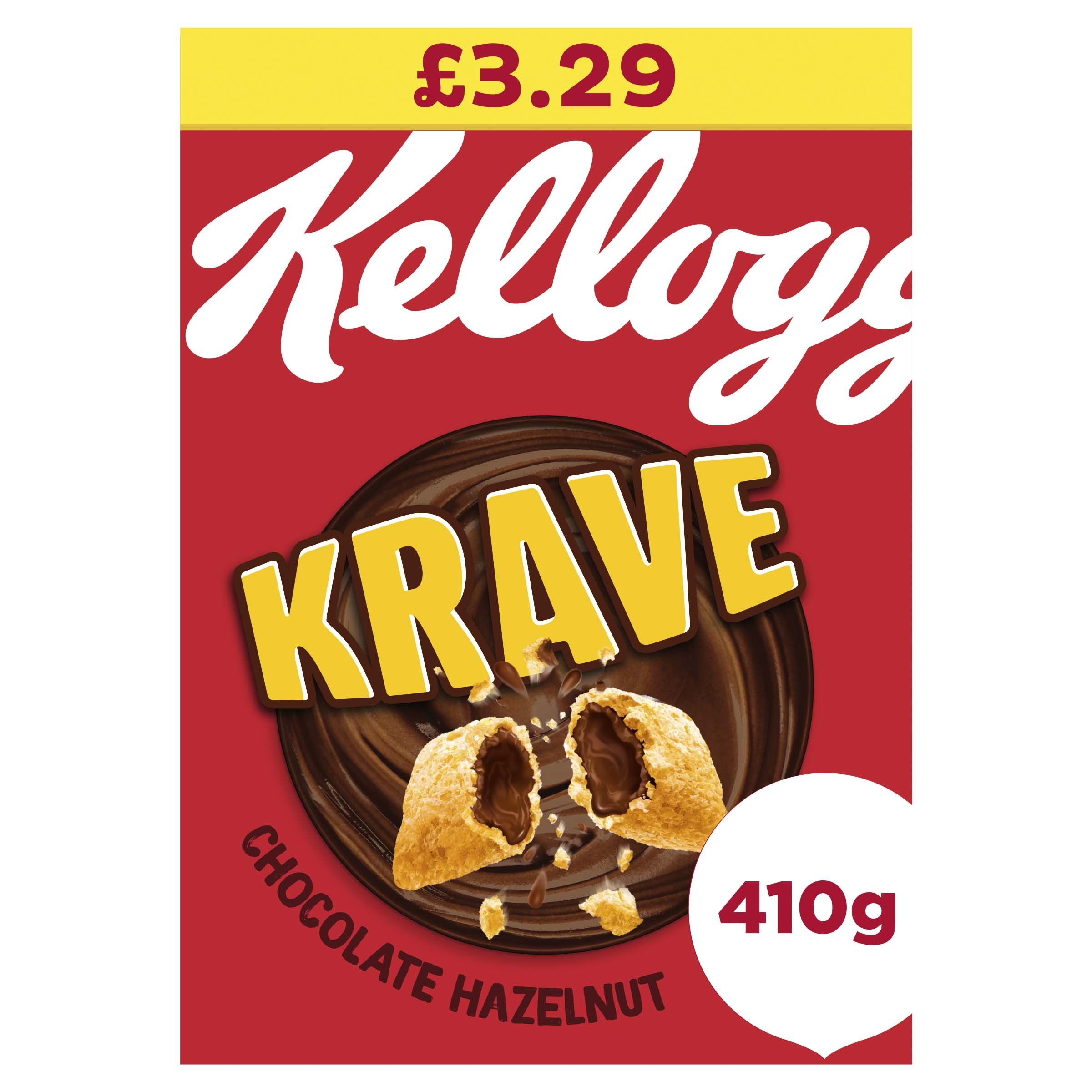 Kellogg's Krave Chocolate Hazelnut Flavour Cereal 410g PMP