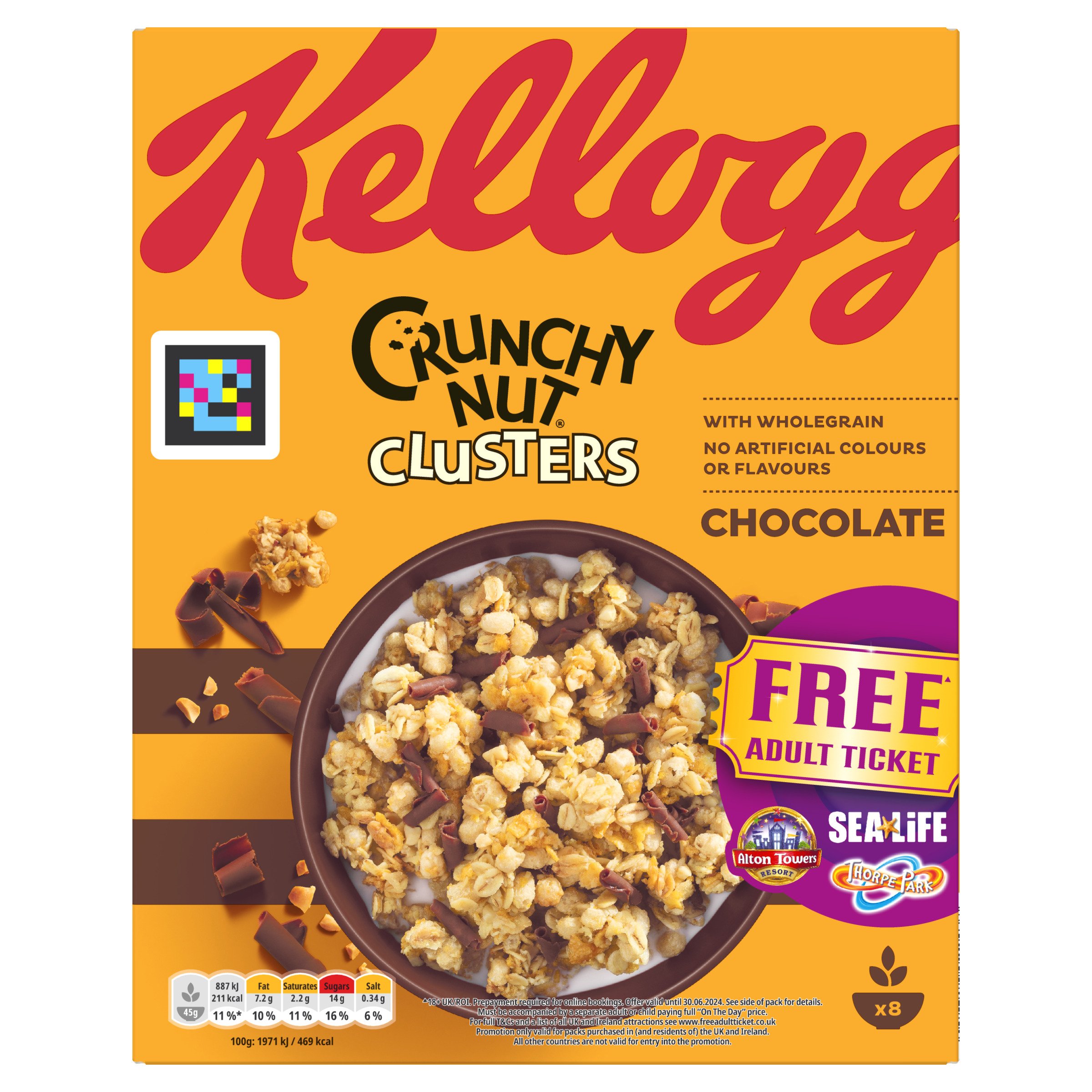 Kellogg's Crunchy Nut Chocolate Clusters Breakfast Cereal 400g