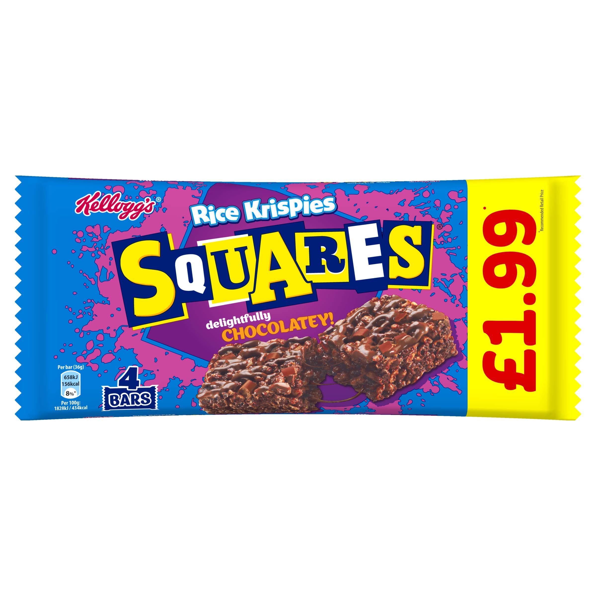 Kellogg's Rice Krispies Squares Delightfully Chocolatey 4x36g PMP