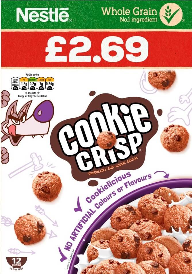 Cookie Crisp Chocolatey Chip Cookie Cereal 375g PMP 2.69